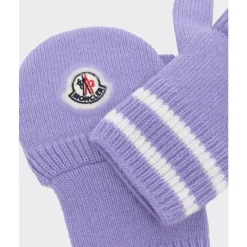 Vanter<Moncler Stribede Strikhandsker Lilla