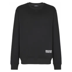 Sweatshirts<Balmain Lille stempeltrykt sweatshirt Sort