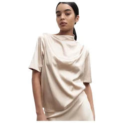 Bluser & Skjorter<Ahlvar Gallery Lima silke satin t-shirt Beige