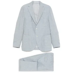Jakkesæt^Eleventy Linen/Wool Suit med to knapper Blå