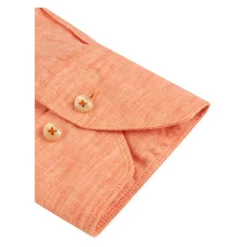 Skjorter<Stenströms Linned Slimline Skjorte med Perlemorsknapper Orange