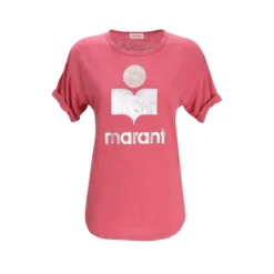T-Shirts<Isabel Marant Linned T-shirt med Logo Rød