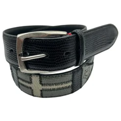Bælter^Paolo Vitale Lizard Leather Belt Grå