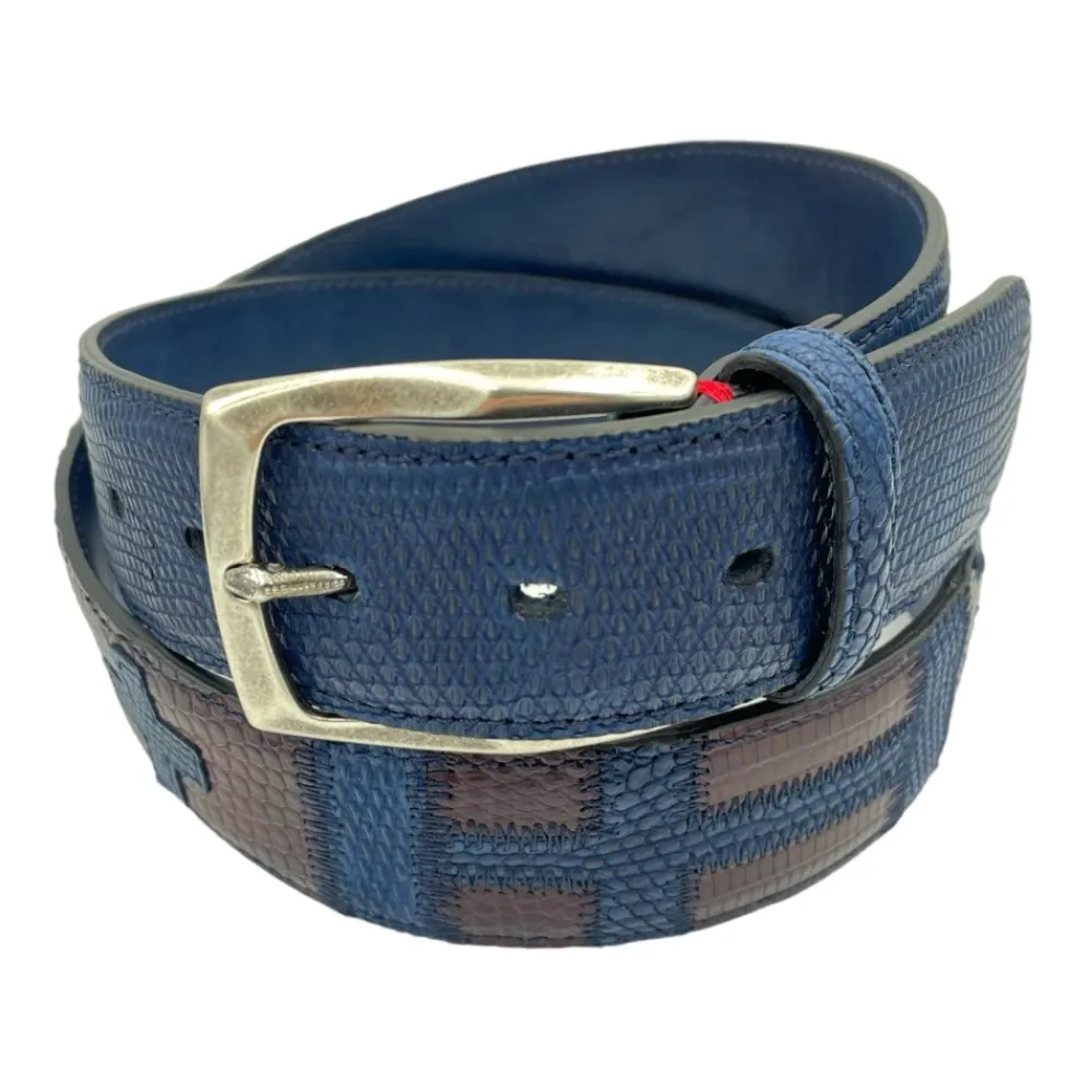 Bælter|Bælter<Paolo Vitale Lizard Leather Belt Blå