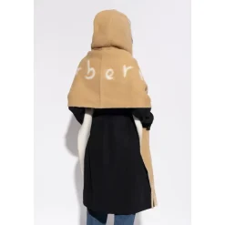 Halstørklæder Og Tørklæder<Burberry Logo Alpaca Wool Blend Hooded Scarf Beige