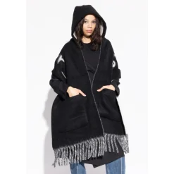 Halstørklæder Og Tørklæder<Burberry Logo Alpaca Wool Blend Hooded Scarf Sort