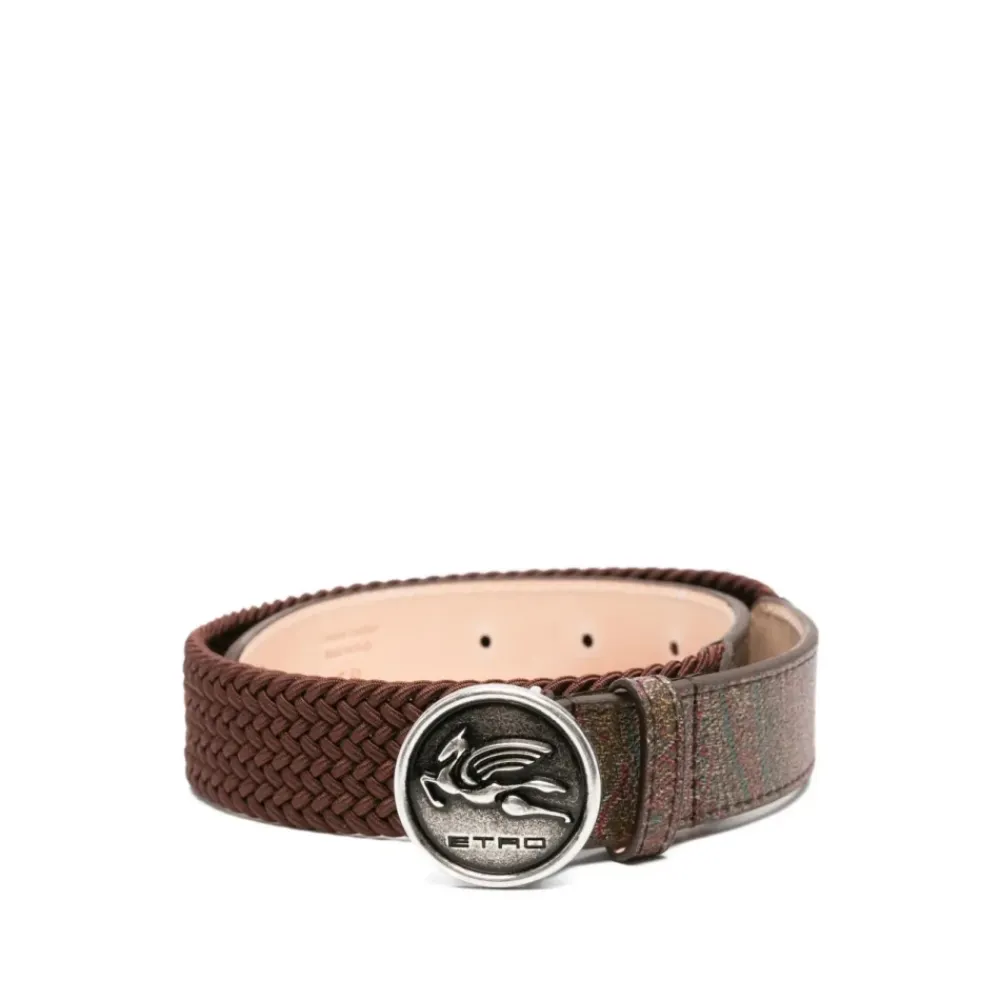 Bælter & Seler<Etro Logo Belt Brun