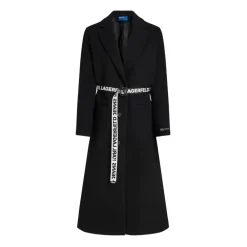 Frakker^Karl Lagerfeld Logo Belt Coat Sort