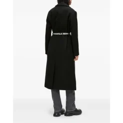 Frakker^Karl Lagerfeld Logo Belt Coat Sort