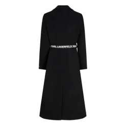 Frakker^Karl Lagerfeld Logo Belt Coat Sort