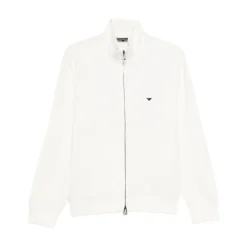 Trøjer<Emporio Armani Logo bomulds sweatshirt Hvid