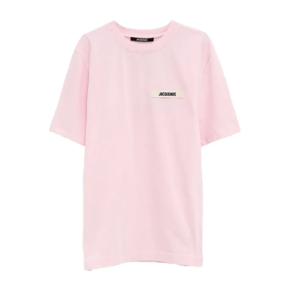 T-Shirts<Jacquemus Logo Bomulds T-Shirt Pink