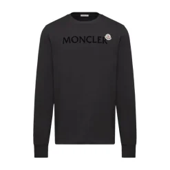 Trøjer|Sweatshirts<Moncler Logo Cotton Sweatshirt Sort