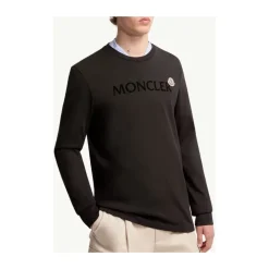 Trøjer|Sweatshirts<Moncler Logo Cotton Sweatshirt Sort