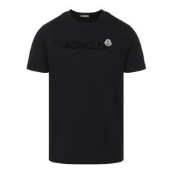 T-Shirts^Moncler Logo Cotton T-Shirt Sort