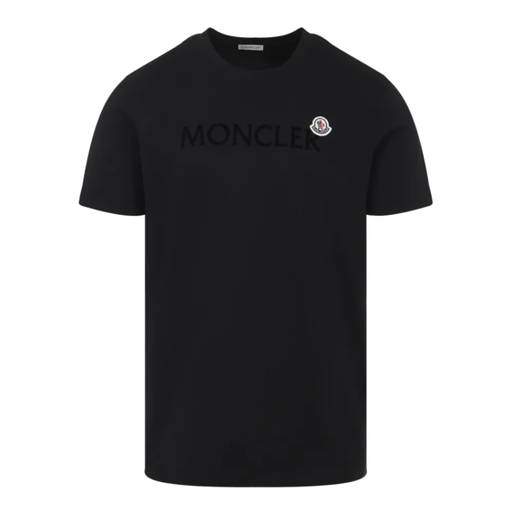 T-Shirts^Moncler Logo Cotton T-Shirt Sort