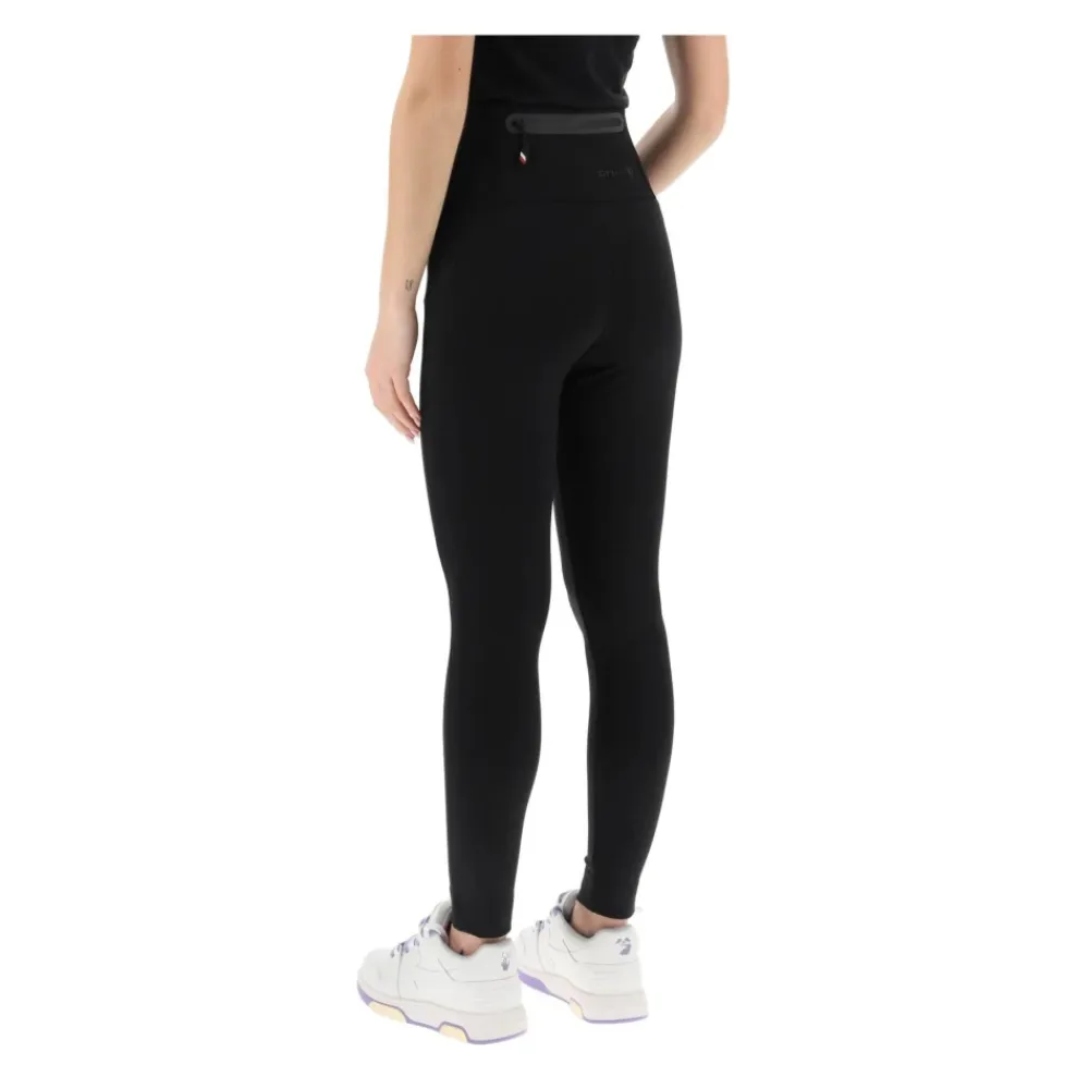 Træningsbukser & Tights<Moncler Logo Detail High-Waisted Leggings Sort