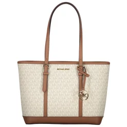 Indkøbstasker^Michael Kors Logo detalje tote taske med lynlås Beige