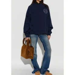 Sweatshirts|Striktrøjer & Sweatere<Acne Studios Logo Fleece Sweatshirt Blå
