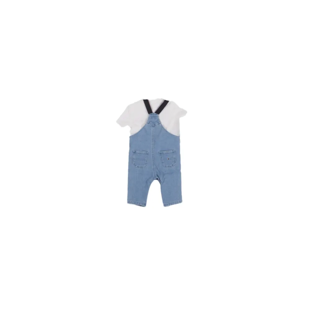 Jumpsuits^Tommy Hilfiger Logo Frontal Overalls med T-shirt Blå