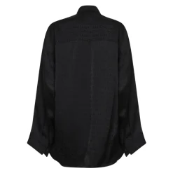 Bluser & Skjorter^Balenciaga Logo Jacquard Satin Shirt Sort