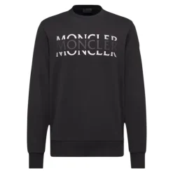 Trøjer|Sweatshirts^Moncler Logo Langærmet T-shirt Sort