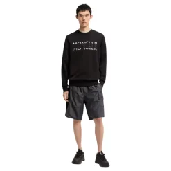 Trøjer|Sweatshirts^Moncler Logo Langærmet T-shirt Sort