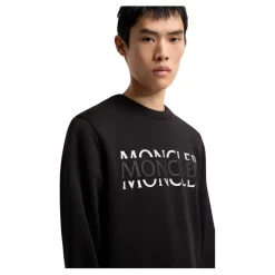 Trøjer|Sweatshirts^Moncler Logo Langærmet T-shirt Sort