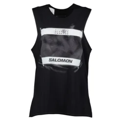 T-Shirts & Toppe<MM6 Maison Margiela Logo Motif Tanktop Sort