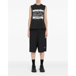 T-Shirts & Toppe<MM6 Maison Margiela Logo Motif Tanktop Sort
