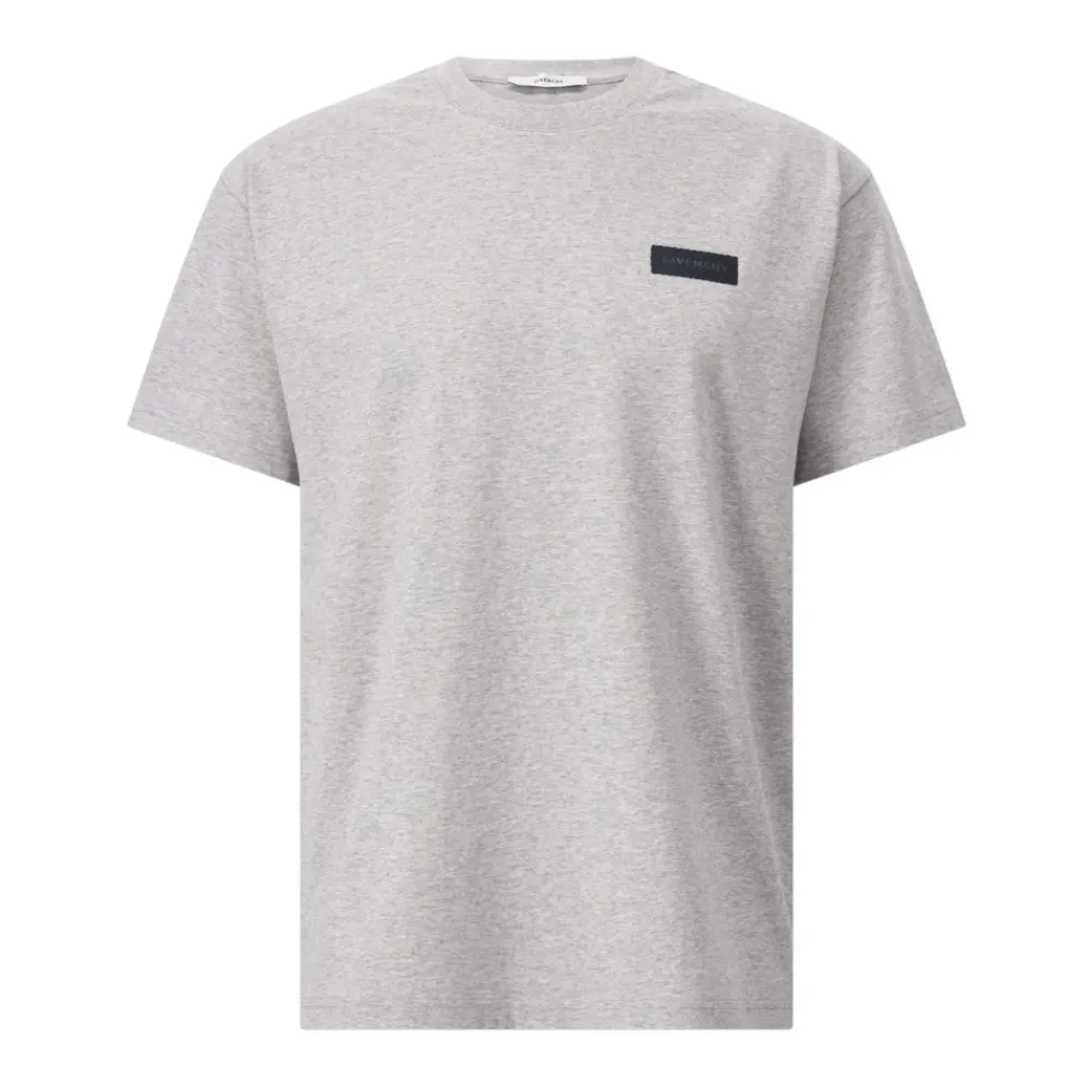 T-Shirts<Givenchy Logo Patch Bomuld T-shirt Grå