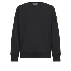 Trøjer|Sweatshirts^Stone Island Logo Patch Sweatshirt Sort