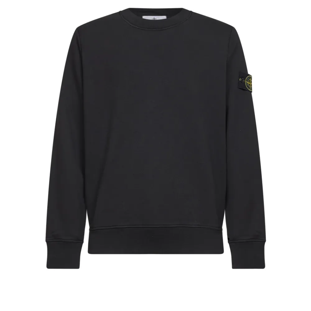Trøjer|Sweatshirts^Stone Island Logo Patch Sweatshirt Sort