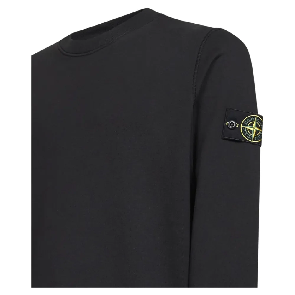 Trøjer|Sweatshirts^Stone Island Logo Patch Sweatshirt Sort