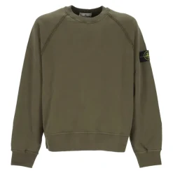 Sweatshirts^Stone Island Logo Raglan Sweatshirt Ribbet Crewneck Grøn