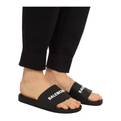 Sandaler^Balenciaga Logo slides Sort