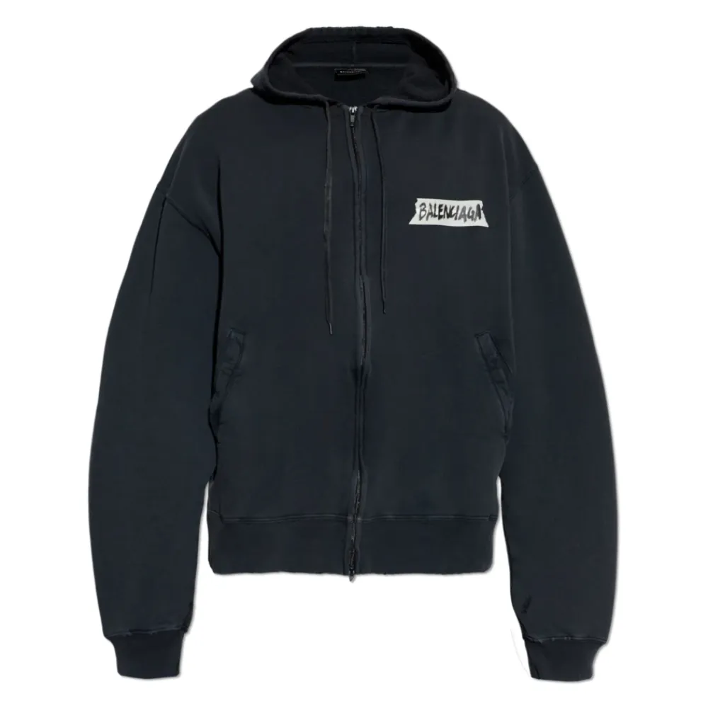 Trøjer<Balenciaga Logo Sweatshirt Sort