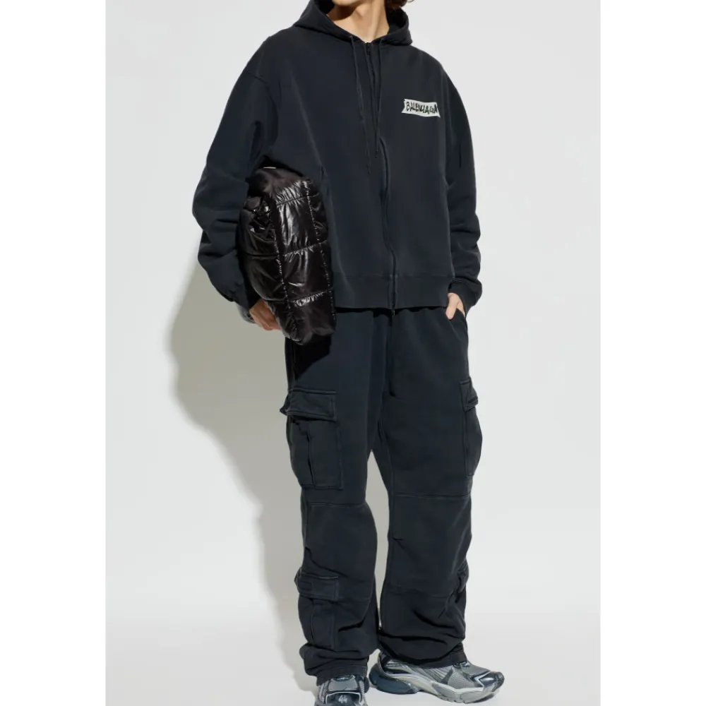 Trøjer<Balenciaga Logo Sweatshirt Sort