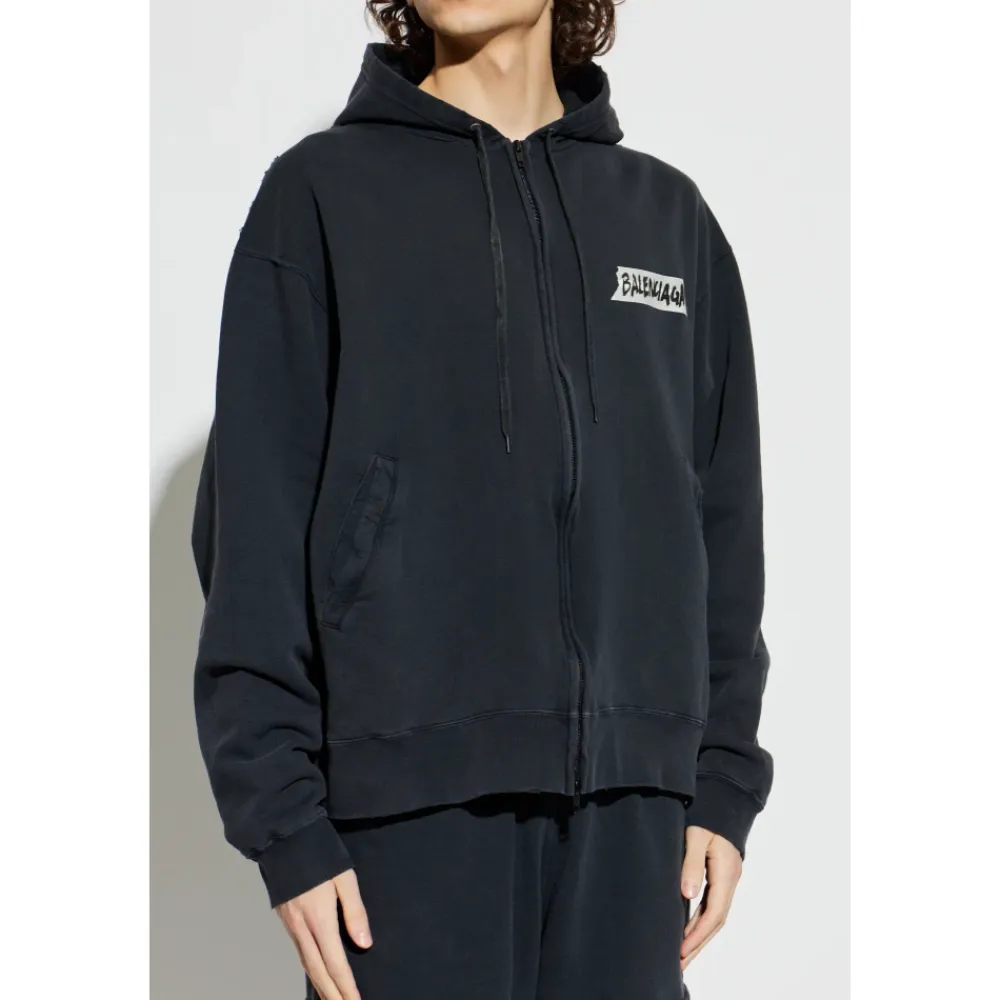 Trøjer<Balenciaga Logo Sweatshirt Sort