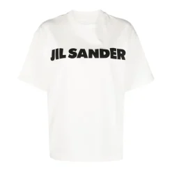 T-Shirts<Jil Sander Logo T-shirt Hvid