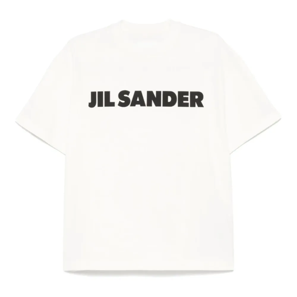 T-Shirts<Jil Sander Logo T-shirt Hvid