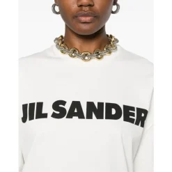T-Shirts<Jil Sander Logo T-shirt Hvid