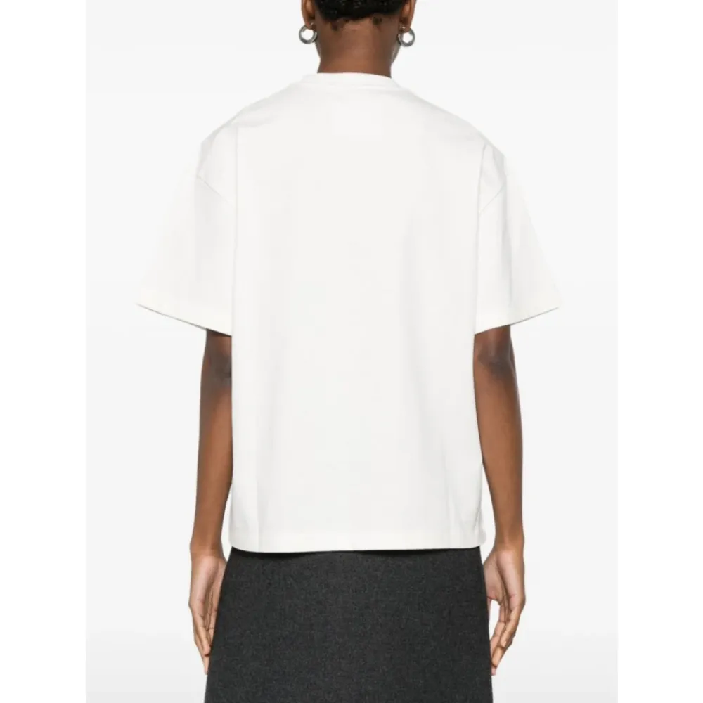 T-Shirts<Jil Sander Logo T-shirt Hvid