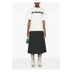 T-Shirts<Jil Sander Logo T-shirt Hvid