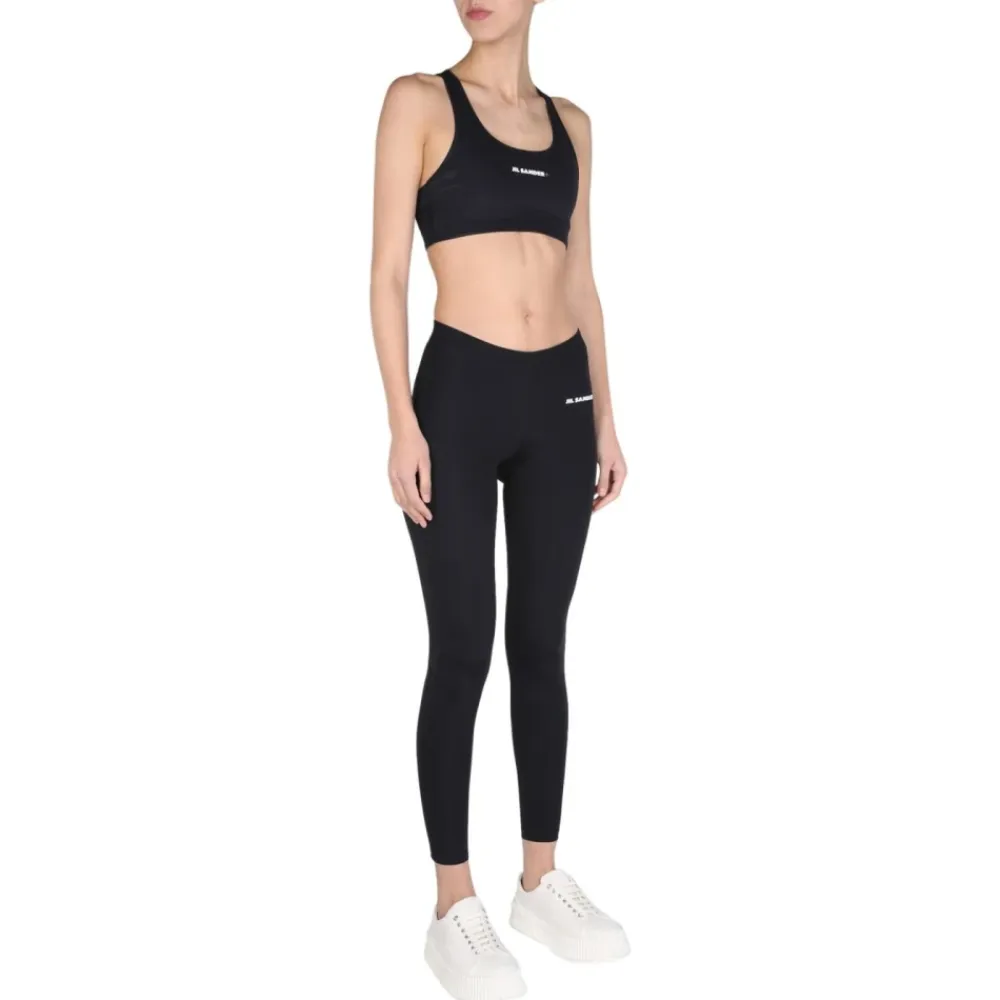 Træningsbukser & Tights<Jil Sander Logo Waistband Leggings Sort