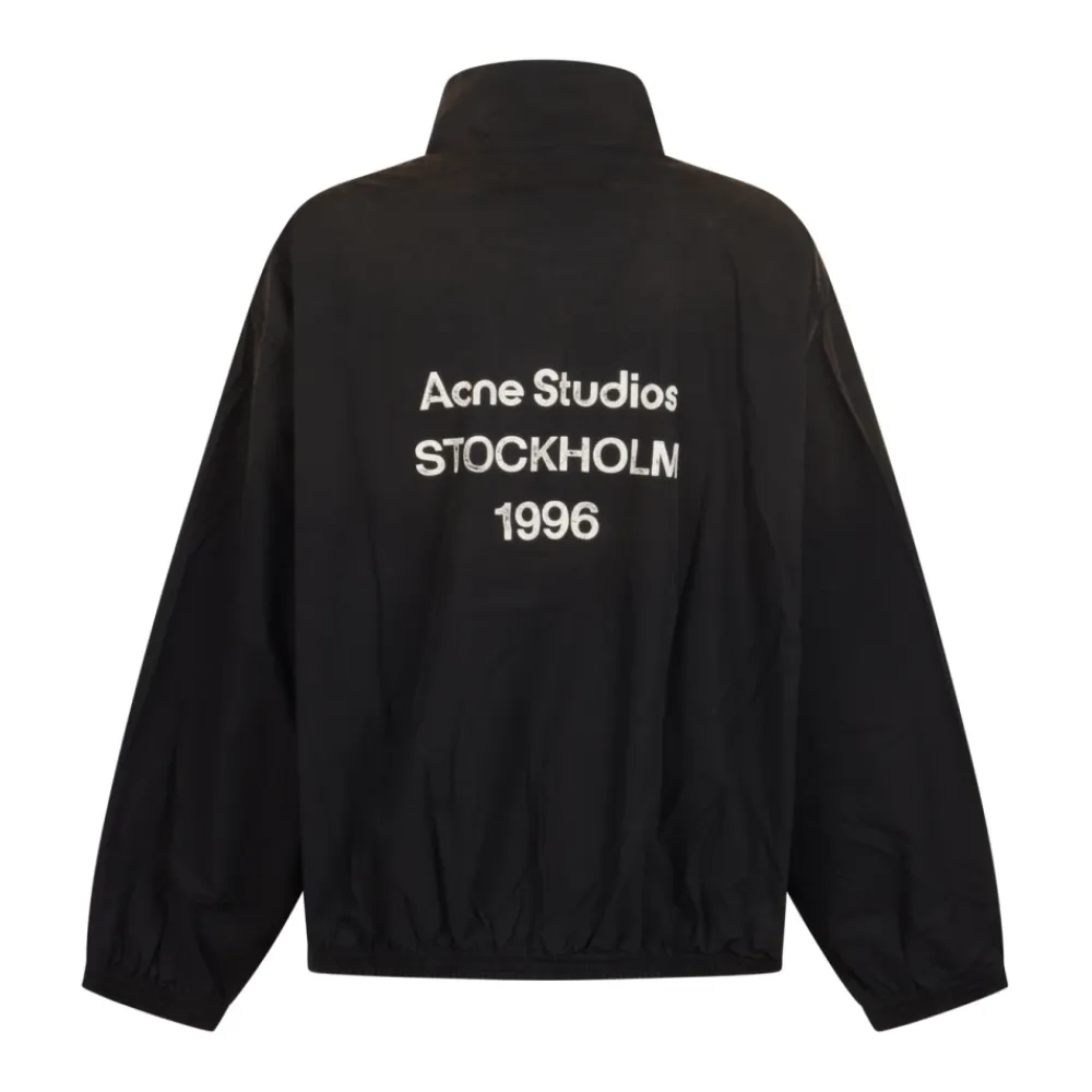 Træningsjakker<Acne Studios Logo Zipper Jacket Sort