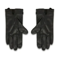 Handsker^Ralph Lauren Logo-prægede læderhandsker Sort