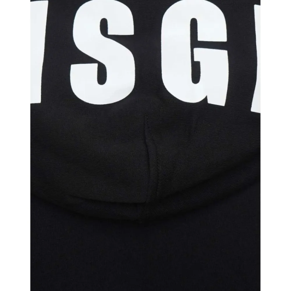 Striktrøjer & Sweatere<MSGM Logo-Print Højhalset Sweatshirt Sort