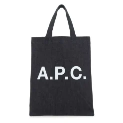Tasker^A.P.C. Logo-trykt denim tote taske Blå