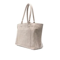 Indkøbstasker^Isabel Marant Lærredstaske Yenki Logo Beige